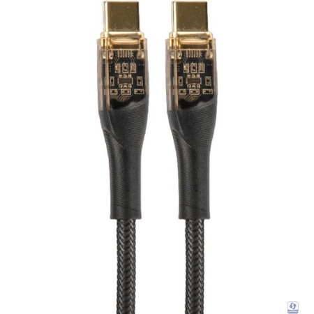 PERFEO Кабель USB C вилка - C вилка, 60W, нейлон, черный, длина 1 м., PREMIUM (C1102)