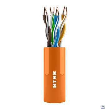NTSS Кабель витая пара NTSS U/UTP 5e 4 пары одножильный 24AWG медь 305м внутренний нг(А)-HF (LSZH) оранжевый NTSS-IN-UTP4-5e-LSZH-OR