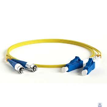 Hyperline FC-D2-9-FC/UR-LC/UR-H-5M-LSZH-YL (FC-9-FC-LC-UPC-5M) Патч-корд волоконно-оптический (шнур) SM 9/125 (OS2), FC/UPC-LC/UPC, duplex, LSZH, 5 м