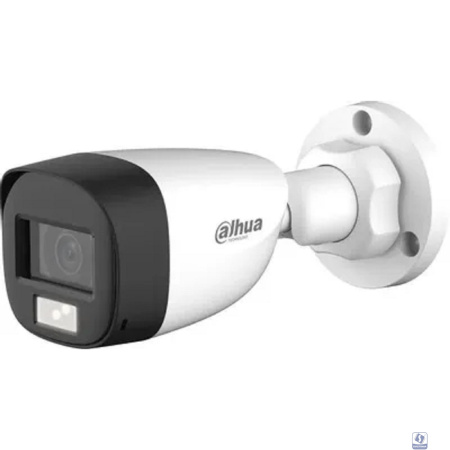 DAHUA DH-HAC-HFW1200CLP-IL-A-0360B-S6 Уличная цилиндрическая HDCVI-видеокамера с интеллектуальной двойной подсветкой 2Мп, объектив 3.6мм, ИК 20м, LED 20м, IP67, корпус: металл, быстрый монтаж