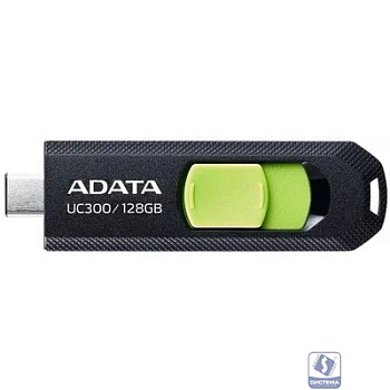 A-DATA Flash Drive 128GB (Type-C) A-Data UC300 USB3.2, черный и зеленый [ACHO-UC300-128G-RBK/GN]