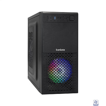 Exegate EX292983RUS Корпус Minitower ExeGate mEVO-7807-NPX450 (mATX, БП 450NPX 12см, 1*USB+1*USB3.0, черный 1x12 см с RGB подсветкой)