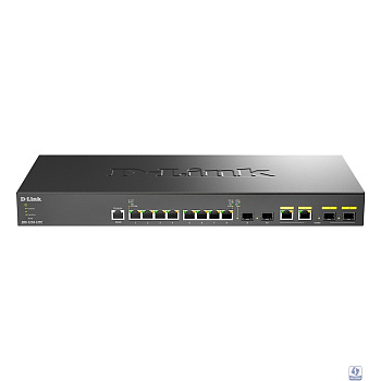 D-Link DXS-1210-12TC/B1A PROJ Управляемый L2+ коммутатор с 8 портами 10GBase-T, 2 портами 10GBase-X SFP+ и 2 комбо-портами 10GBase-T/SFP+