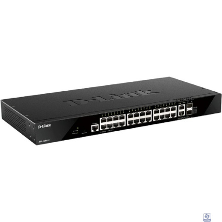 D-Link DGS-1520-28/A1A Управляемый L3 стекируемый коммутатор с 24 портами 10/100/1000Base-T, 2 портами 10GBase-T и 2 портами 10GBase-X SFP+