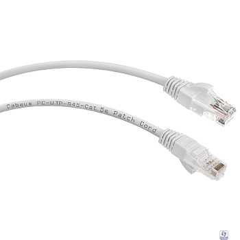 Cabeus PC-UTP-RJ45-Cat.5e-1m-WH Патч-корд U/UTP, категория 5е, 2xRJ45/8p8c, неэкранированный, белый, PVC, 1м