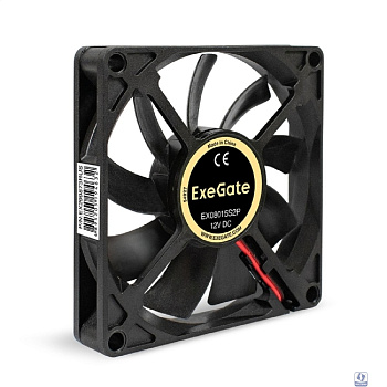 Exegate EX299873RUS Вентилятор 12В DC ExeGate EX08015S2P (80x80x15 мм, Sleeve bearing (подшипник скольжения), 2pin, 2000RPM, 20dBA)