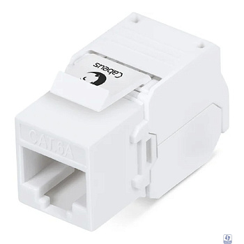 Cabeus KJ-RJ45-Cat.6A-180-Toolless Вставка Keystone Jack RJ-45(8P8C), 180 градусов, категория 6A, без инструмента Toolless, белая