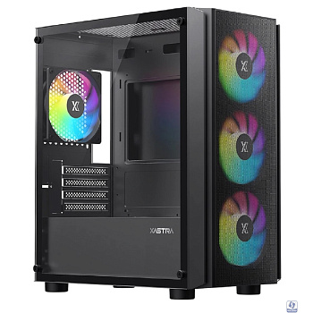 XASTRA Корпус A402M 4ARGB-C6 Black mATX/Mesh/full-size TG/ 4x120mm ARGB PWM fans/Argb+PWM HUB 6port/  A402M-4FC12A-BK-C6