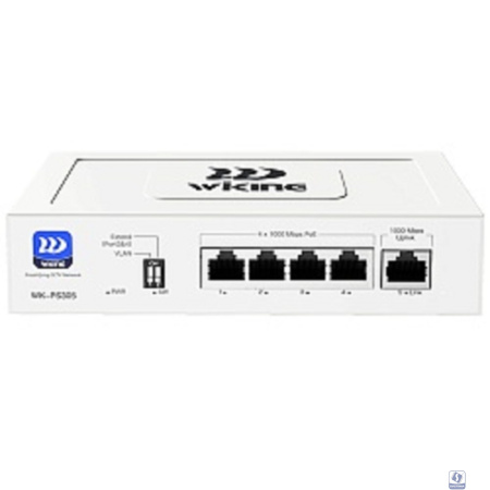 Wi-Tek WK-PS305 коммутатор WIKING неуправляемый PoE 45Вт, 4GE(PoE)+1GE