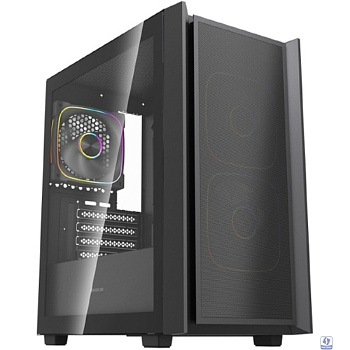 Powercase Корпус Mistral SM03 ARGB, Tempered Glass, 3x120mm ARGB PWM fans, чёрный, mATX  (CMMSM03B-A3)