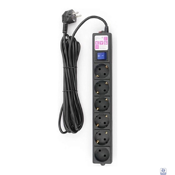 Power Cube Фильтр-удлинитель 5м 6 р 16А SPG6-B5M (21889), черный