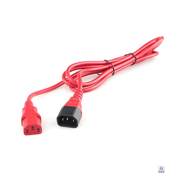 Кабель питания Cablexpert (RU) C13-С14, 3x0.75мм2, 10A, с заземлением, медь, 1.8м, красный, пак (PC-189-VDE-R-1.8M)