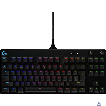 920-009393 Logitech Клавиатура Gaming Pro механическая черный USB оригинальная заводская гравировка RU/LAT