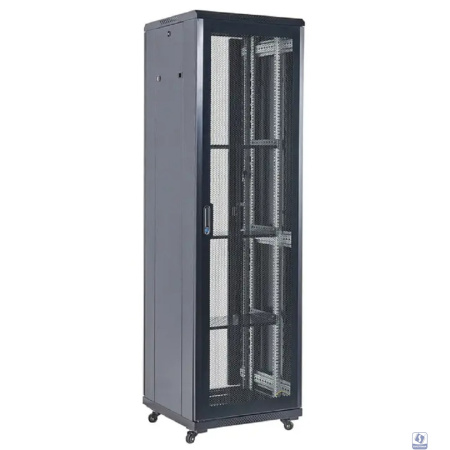 Rexant (04-4268-232) Напольный шкаф 19" 42U 600?800х2055 (ШхГхВ), дверь перфорация, перфорированная задняя дверь, боковые съемные стенки, RAL 9005