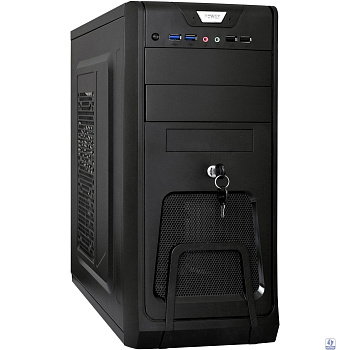 Exegate EX299162RUS Корпус Miditower ExeGate CP-603UB-UNS350 (ATX, БП UNS350 с вент. 12см, 2*USB, аудио, черный)
