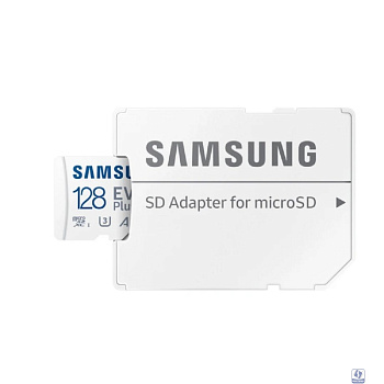 Micro SecureDigital 128GB Samsung Class 10 Evo Plus A2 V30 UHS-I  (R/W  90/160 MB/s) + SD адаптер [MB-MC128SA/APC/KR]