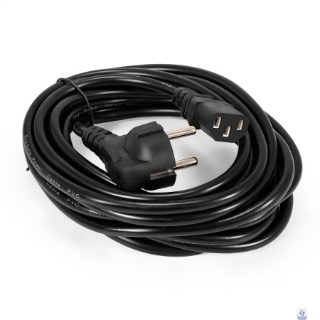 Exegate EP280665RUS Кабель питания ExeGate Power PC-5P (Евровилка угловая Schuko->С13) VDE-250V-3*0.75mm2, медь, черный, 5м.