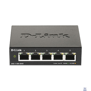 D-Link DGS-1100-05V2/A1A Настраиваемый L2 коммутатор с 5 портами 10/100/1000Base-T