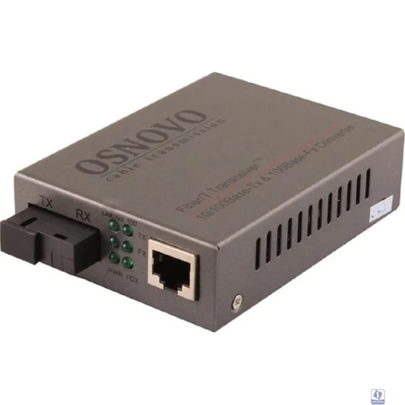OMC-100-11S5b Оптический Fast Ethernet медиаконвертер для передачи Ethernet по одному волокну одномодового оптического кабеля до 20км.