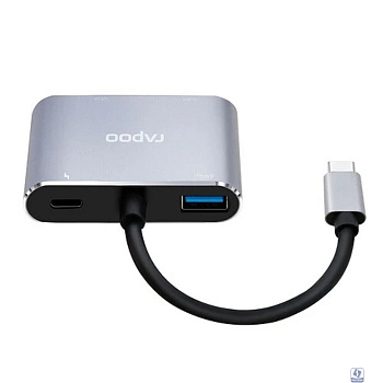 Мультифункциональный адаптер, Rapoo, XD30, 1xHDMI, 1xVGA, Grey (1 год)