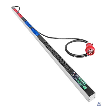 REM Верт блок розеток Rem-2MC, Linux, мониторинг, измерение, управление,  3 фазы 16A, 30C13, 6C19, 1820 мм, вх IEC 309, шнур 3м (R-2MC3-3x16-30xC13-6xC19-MCL-1820-3-3PN)