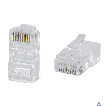 Cabeus 8P8C-C6 Коннектор RJ-45 под витую пару, категория 6 , универсальный (для одножильного и многожильного кабеля) для проводников с толщиной по изоляции до 1,05 мм