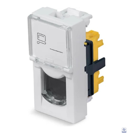 Cabeus KJ-RJ45-Cat.6a-180T-FP-L-22,5 Keystone Jack RJ-45(8P8C), 180 градусов, категория 6a, безинструментный монтаж, вставка Mosaic (арт.076571)