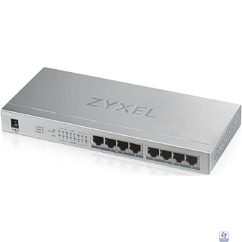 ZYXEL GS1008HP-EU0101F PoE+ коммутатор GS1008HP, 8xGE PoE+, настольный, металлический, бесшумный, бюджет PoE 60 Вт