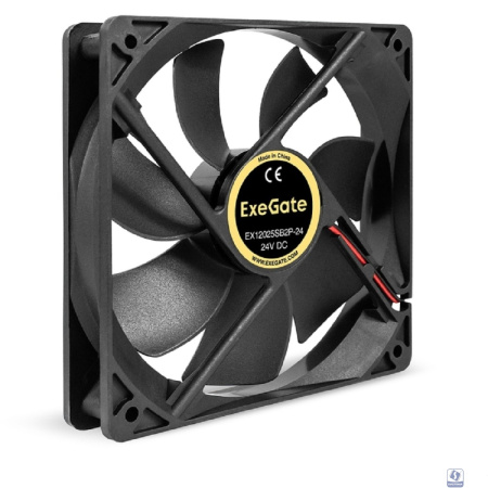 Exegate EX295211RUS Вентилятор 24В DC ExeGate EX12025B2P-24 (120x120x25 мм, 2-Ball (двойной шарикоподшипник), 2pin, 2150RPM, 35.3dBA)