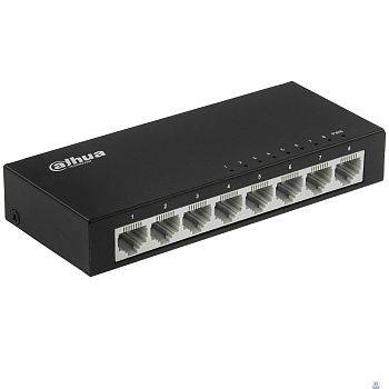 DAHUA DH-PFS3008-8ET 8-портовый коммутатор  8 RJ45 10/100 Мбит/с;  1.6 Гбит/с