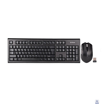 Комплект (клавиатура+мышь) A4TECH 3000NS, USB, беспроводной, черный