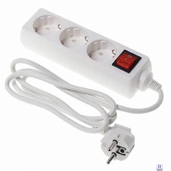 BURO Сетевой удлинитель 3 розетки, 1.5 метра (BU-PS3.1/W), белый (пакет ПЭ) 