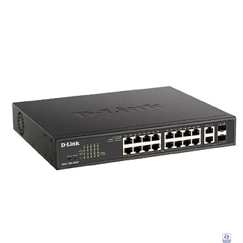D-Link DGS-1100-18PV2/A3A Настраиваемый L2 коммутатор с 16 портами 10/100/1000Base-T и 2 комбо-портами 1000Base-T/SFP (16 портов PoE 802.3af/at, PoE-бюджет 130 Вт)