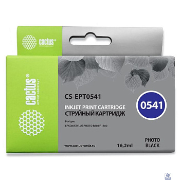 Cactus C13T05414010 Картридж струйный CS-EPT0541 черный для Epson Stylus Photo R800/ R1800 (16,2ml)