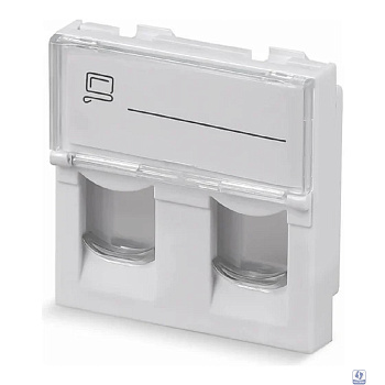 Cabeus FP-L-45-2M Вставка 45x45 (Mosaic) для 2 модулей формата Keystone Jack (арт.078610)