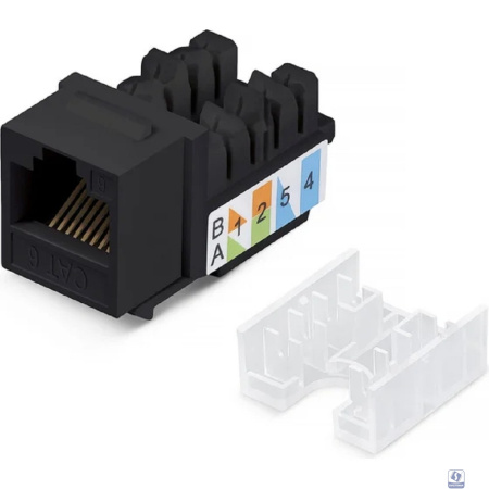 Cabeus KJ-RJ45-Cat.6-90-SW-BK Вставка Keystone Jack RJ-45, категория 6, заделка тип 110, черная, со стяжкой