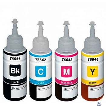 Чернила NV PRINT водорастворимые T6641 - T6644  для аппаратов Epson L100, L110, L120, L132, L200, L210, L222, L300, L312, L350, L355, L362, L366, L456, L550, L555, L566, L1300, L386, L486, L121, L3050