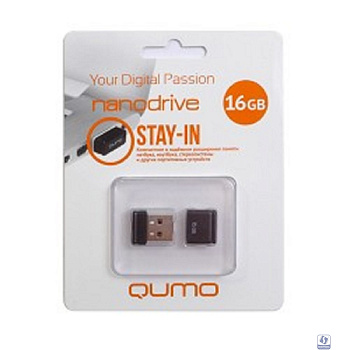 USB 2.0 QUMO 16GB NANO [QM16GUD-NANO-B] Black