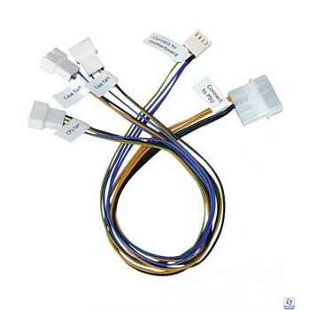 Procase CBL-1TO3-PWM Кабель разветвитель на 3 PWM вентилятора, 450 мм (3*4pin to fan + 1*Molex to PSU + 1*4pin to MB)
