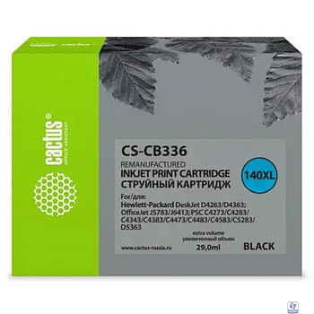 Cactus CB336HE Картридж (CS-CB336) №140 XL для DeskJet D4263/D4363; OfficeJet J5783/J6413, (черный)