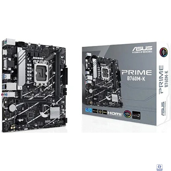 ASUS PRIME B760M-K (Socket 1700, mATX, 2xDDR5(96GB), VGA/HDMI 2.1, 1xPCIe 4.0x16/2xPCIe 4.0, 1xLAN (2.5GbE), 4xSATA 6Gb/s, 2xM.2, 4xUSB 3.2, 2xUSB 2.0, 1xPS/2)