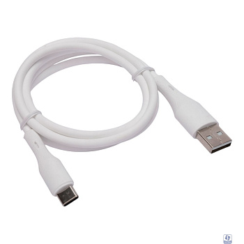 Cablexpert Кабель USB2.0 AM/Type-C, 3А, 18Вт, QC3.0, силиконовый, медь, 1м, белый, пакет (CC-USB2S-AMCM-1M-W)