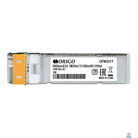 ORIGO OFM331T/20KM/A1A WDM SFP-трансивер, 1000Base-BX-D (Simplex LC), Tx: 1550нм, Rx: 1310нм, одномод, до 20км