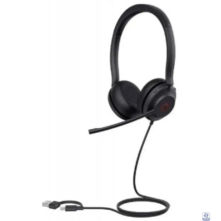 Проводная гарнитура Yealink UH35 Dual UC USB-C/A Дуо, HD звук, шумоподавление, LED-индикатор, USB-C/A (UH35 Dual UC USB-C/A)