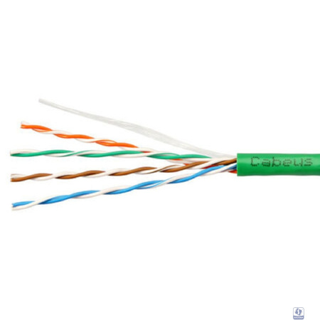 Cabeus UTP-4P-Cat.5e-SOLID-LSLTx-GN-25 Кабель витая пара UTP (U/UTP), категория 5e, 4 пары (24 AWG), одножильный, нг(А)-LSLTx, зеленый (25 м)