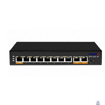 TRASSIR TR-NS1110-120-8POE Коммутатор неуправляемый с 8 PoE портами (10/100 Мбит/с Base-TX PoE port), 2 PoE портами (10/100 Мбит/с (Base-TX))