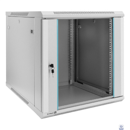 Exegate EX298604RUS Шкаф телекоммуникационный 19" настенный 12U ExeGate EC-WM-12U.600.G.GREY (19”, 12U, 600x600x635mm (ШхГхВ), передняя дверь закаленное стекло, съемные боковые панели, пыле- и влагоза