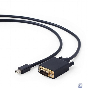 Cablexpert Кабель mDP-VGA, 20M/15M, 1.8м, черный, позол.разъемы, пакет (CC-mDPM-VGAM-6)