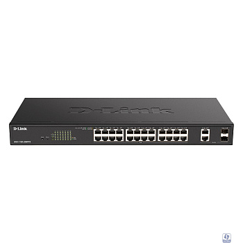 D-Link DGS-1100-26MPV2/A3A Настраиваемый L2 коммутатор с 24 портами 10/100/1000Base-T и 2 комбо-портами 1000Base-T/SFP (24 порта PoE 802.3af/at, PoE-бюджет 370 Вт)