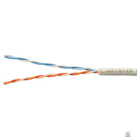 Cabeus UTP-2P-Cat.5e-SOLID-LSZH-GY-20 Кабель витая пара UTP (U/UTP), категория 5e, 2 пары (24 AWG), одножильный, серый LSZH, нг(А)-HF, (20 м)